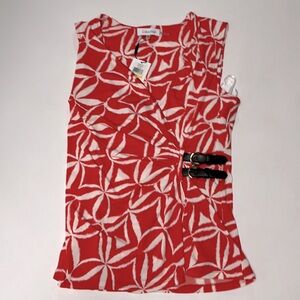 Calvin Klein red and white pattern tank